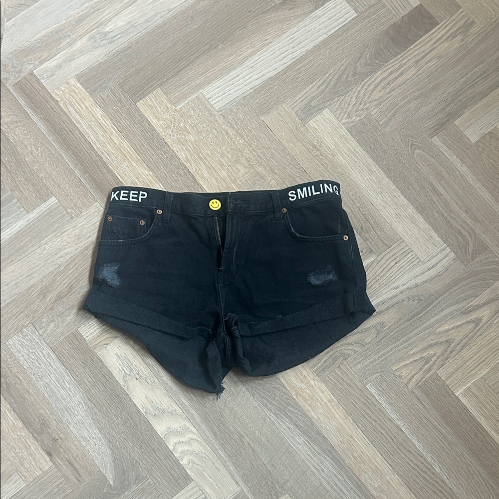 Aviator nation black denim short